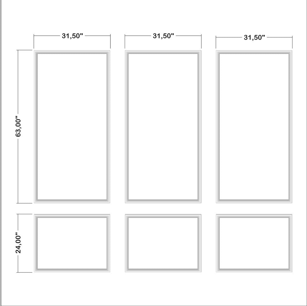 Kit di modanatura per pareti stacca e incolla - 3 telai superiori e 3 inferiori (P5P)