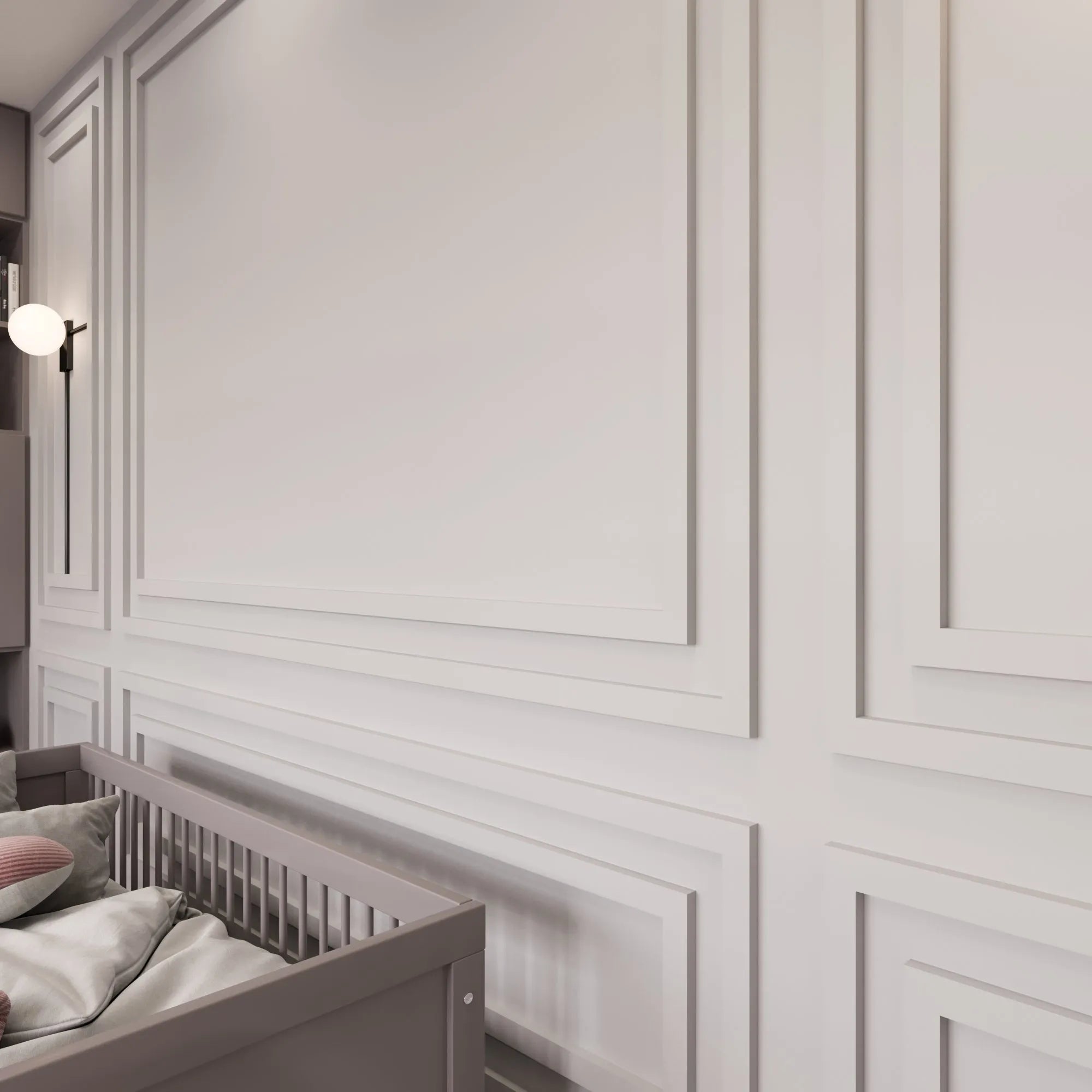 Nursery Wall Molding Kit - Ready to Assemble, 3 Upper & 3 Bottom Nested ...