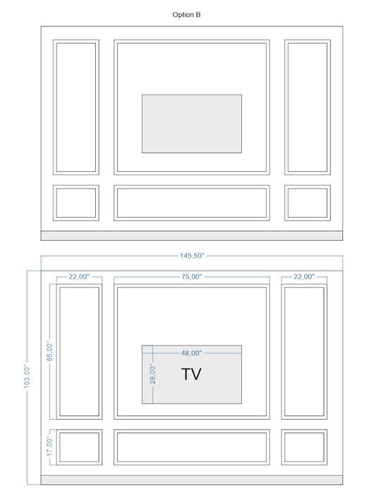 Custom-made wall molding design by Birdeco for Sam R., featuring elegant wall molding details in a stylish interior setting.