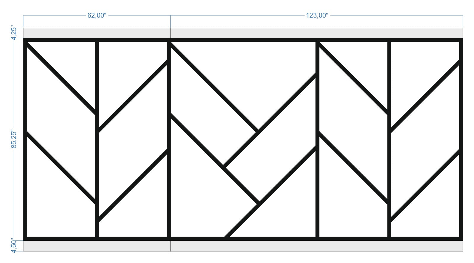 Custom-made wall molding design by Birdeco for Shanon J., featuring intricate patterns and elegant wall decor details