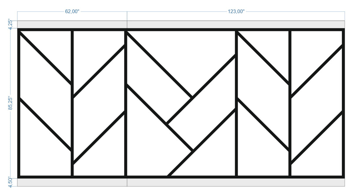 Custom-made wall molding design by Birdeco for Shanon J., featuring intricate patterns and elegant wall decor details