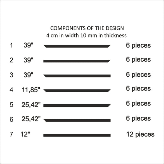 Modern Design Wall Molding Kit - Ready to Assemble, 3 Vertical Rectangles of Pre-cut (P11)