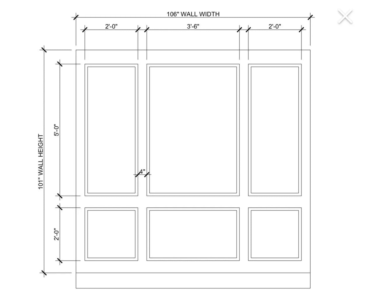 Peel And Stick Custom-Made Wall Molding Design Service for Shanna Mayberry by Birdeco - Highest Quality Wall Moldings and Decor Products at Birdeco