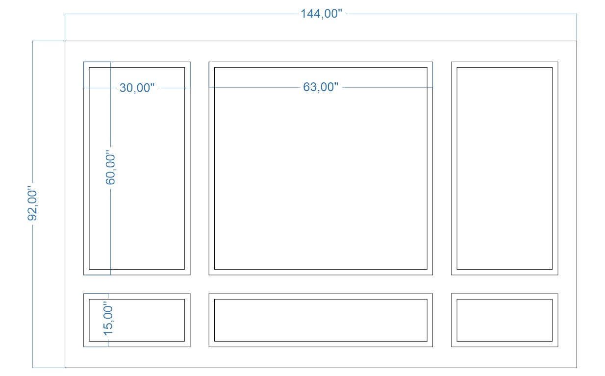 Ready to Assemble Wall Molding Kit - 3 Upper, 3 Middle, 3 Bottom