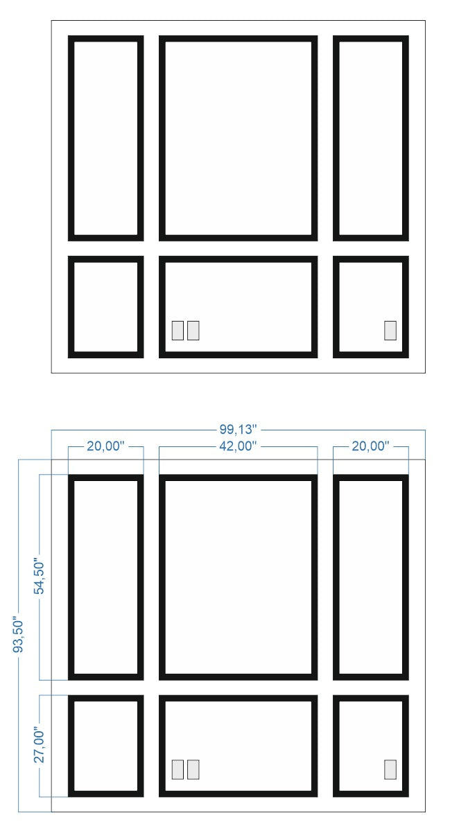 Custom-made Birdeco wall molding design for Andrew C., featuring intricate patterns, ready for express shipping installation.