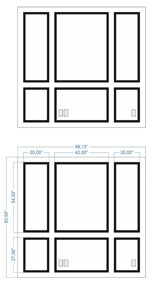 Custom-made Birdeco wall molding design for Andrew C., featuring intricate patterns, ready for express shipping installation.