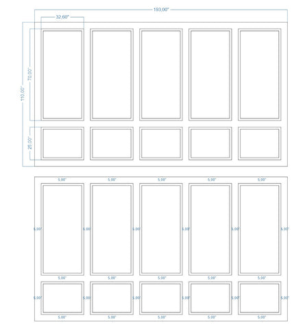 Custom-made wall molding design by Birdeco, showcasing intricate wall molding details for Heather W.'s interior space.