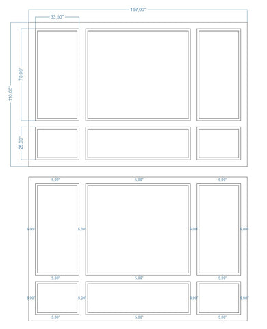 Custom-made Birdeco wall molding design for Heather W., showcasing intricate wall molding details on a modern interior wall.