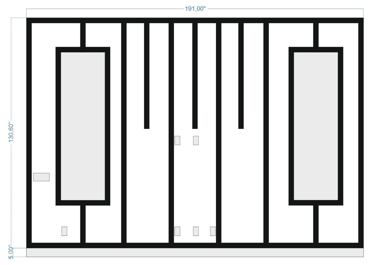 Custom-made wall molding design for Juan C by Birdeco, showcasing detailed wall molding patterns on a modern interior wall.