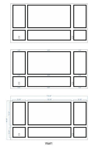 Custom-made Birdeco wall molding design peel and stick for Moe A., featuring a sleek, modern decorative wall molding application.