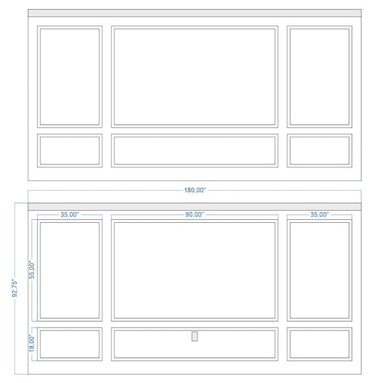 Custom-Made Wall Molding Design Service Peel and Stick for Leslie J. by Birdeco