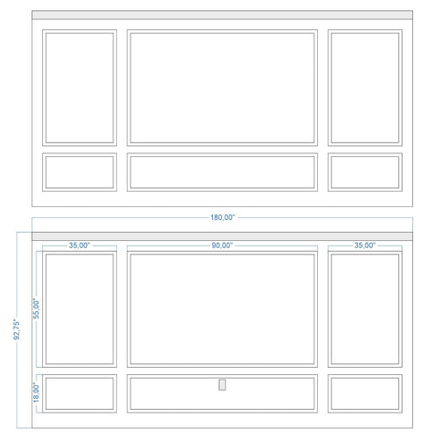 Custom-Made Wall Molding Design Service Peel and Stick for Leslie J. by Birdeco