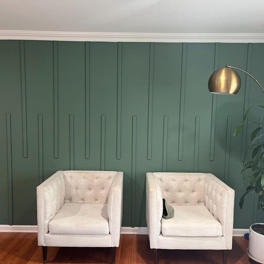 wall molding set in the hallway