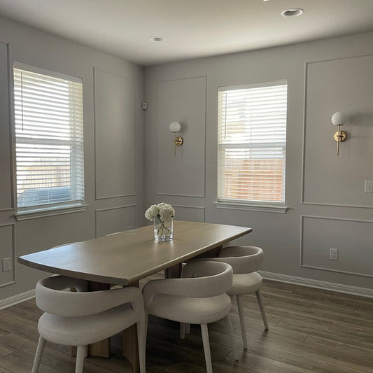 pre mitered wall molding in a room