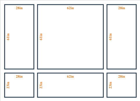 Custom wall molding kit by Birdeco featuring five design layouts, shown in the peel and stick layout image.
