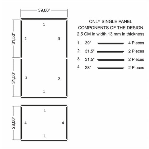 Wall Molding Package - 1 Upper & 1 Bottom Frame | Easy Installation - Highest Quality Wall Moldings and Decor Products at Birdeco