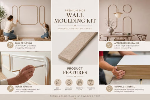 Birdeco Arched Wall Panel Kit: Pre-Cut MDF Wall Molding
