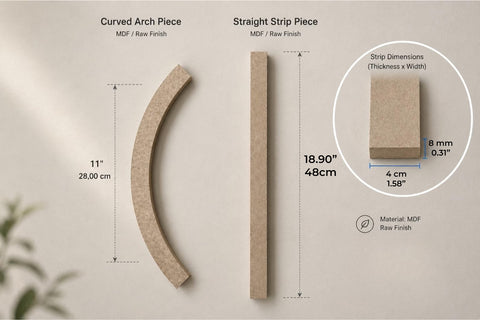 Birdeco Arched Wall Panel Kit: Pre-Cut MDF Wall Molding