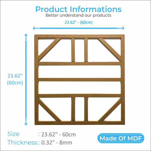 MDF Decorative Wall Panel to cover 23.6 x 23.6 inches spaces with 8mm Unprimed 6 Pieces MDF - Highest Quality Wall Moldings and Decor Products at Birdeco