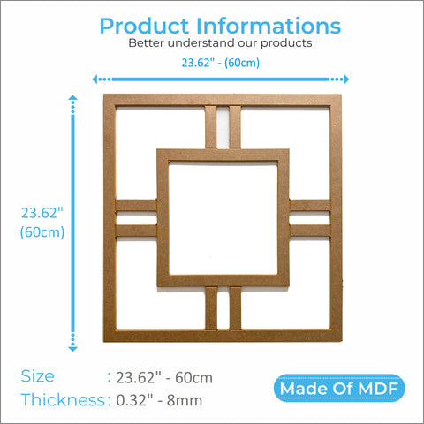 MDF Decorative Wall Panel to cover 23.6 x 23.6 inches spaces with 8mm Unprimed 6 Pieces MDF