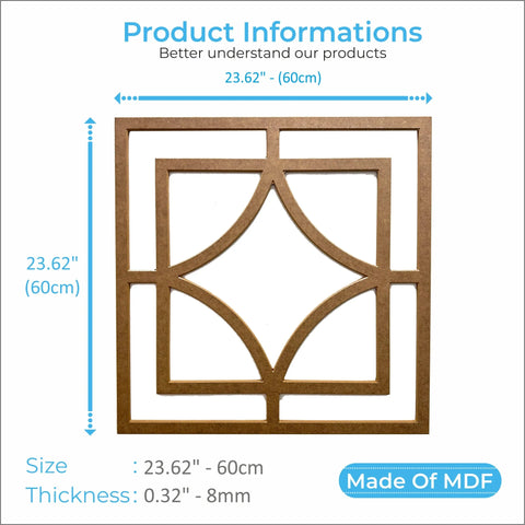 MDF Decorative Wall Panel to cover 23.6 x 23.6 inches spaces with 8mm Unprimed 6 Pieces MDF - Highest Quality Wall Moldings and Decor Products at Birdeco