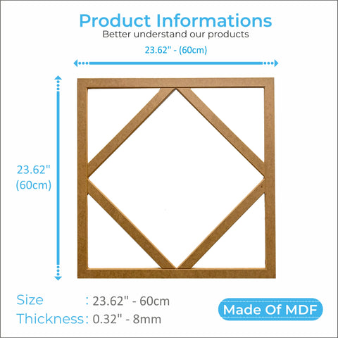 MDF Decorative Wall Panel to cover 23.6 x 23.6 inches spaces with 8mm Unprimed 6 Pieces MDF