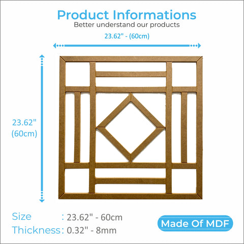 Premium MDF Wall Paneling | 23.6 x 23.6 Inches Unprimed 8mm - 6 Pieces MDF