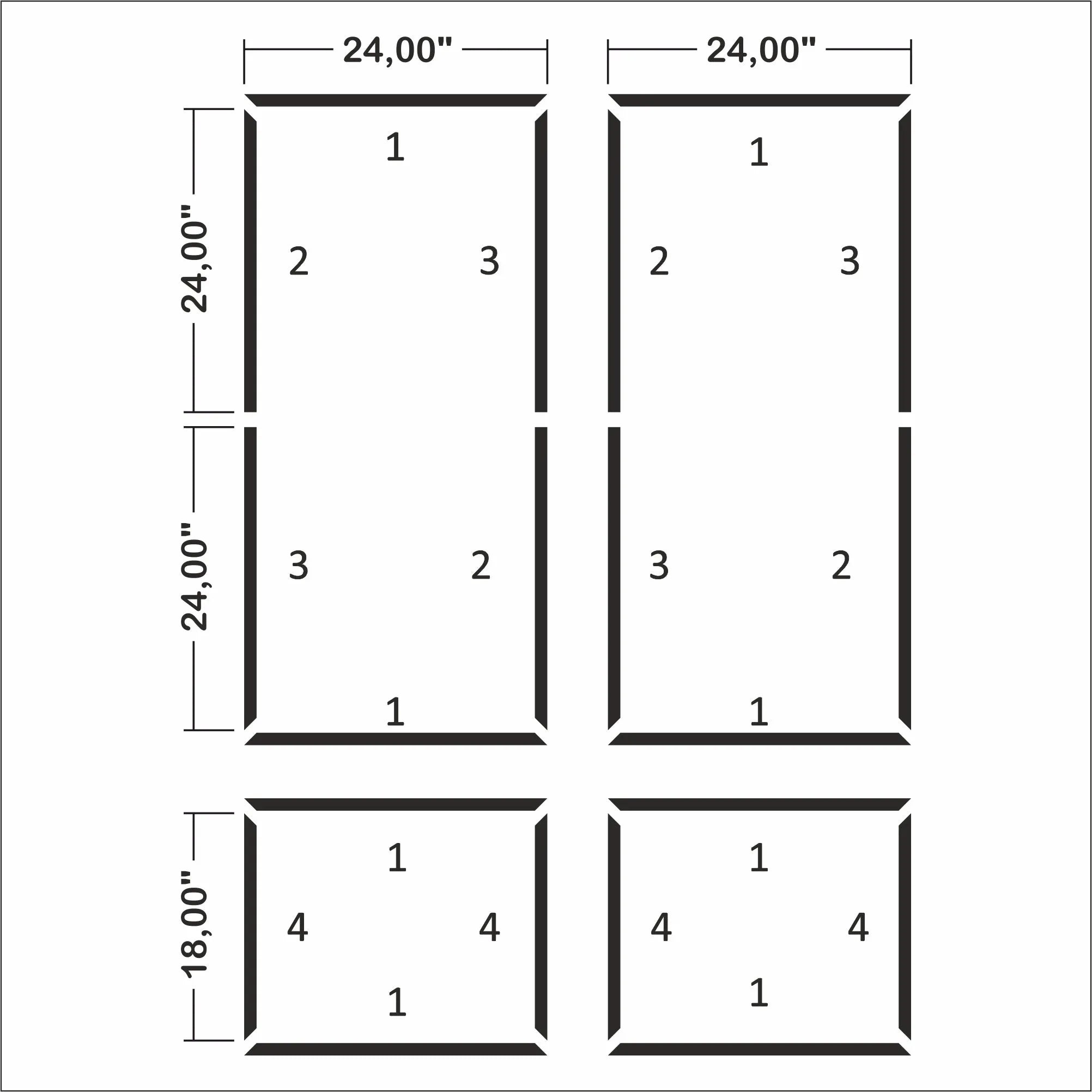 Easy Build Wall Molding Kit - Peel and Stick | 2 Upper & 2 Bottom Frames - Highest Quality Wall Moldings and Decor Products at Birdeco