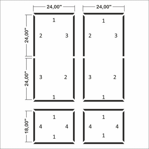 Kit modanatura parete Elevate Space - 2 telai superiori e 2 inferiori (P1)
