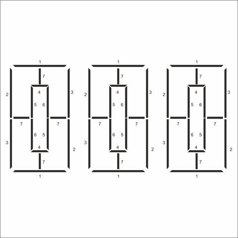Kit di modanatura da parete dal design moderno - Pronto da montare, 3 rettangoli verticali pretagliati (P11)