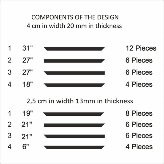 Accent Wall Molding Kit - Ready to Assemble, 3 Upper and 3 Bottom Nested Frames (P13B)