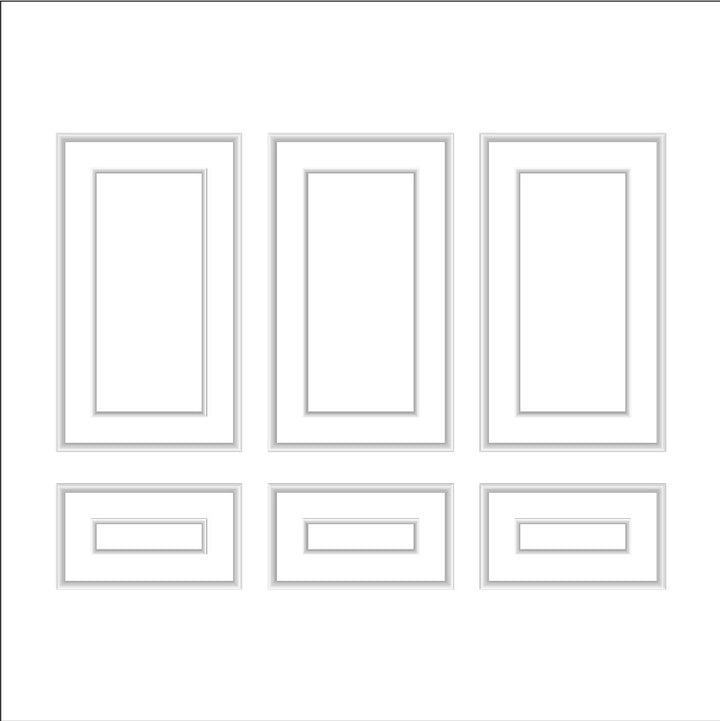 Accent Wall Molding Kit - Ready to Assemble, 3 Upper and 3 Bottom