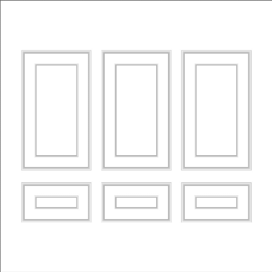 Accent Wall Molding Kit - Ready to Assemble, 3 Upper and 3 Bottom Nested Frames (P13B)