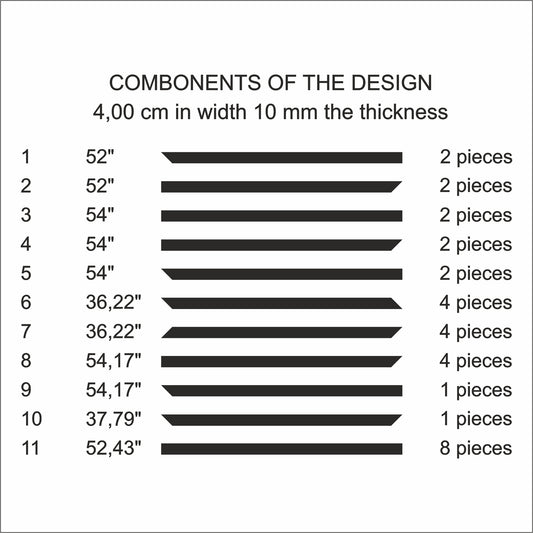 Kit modanatura asimmetrica per pareti - Installazione semplice per zone giorno (P15)