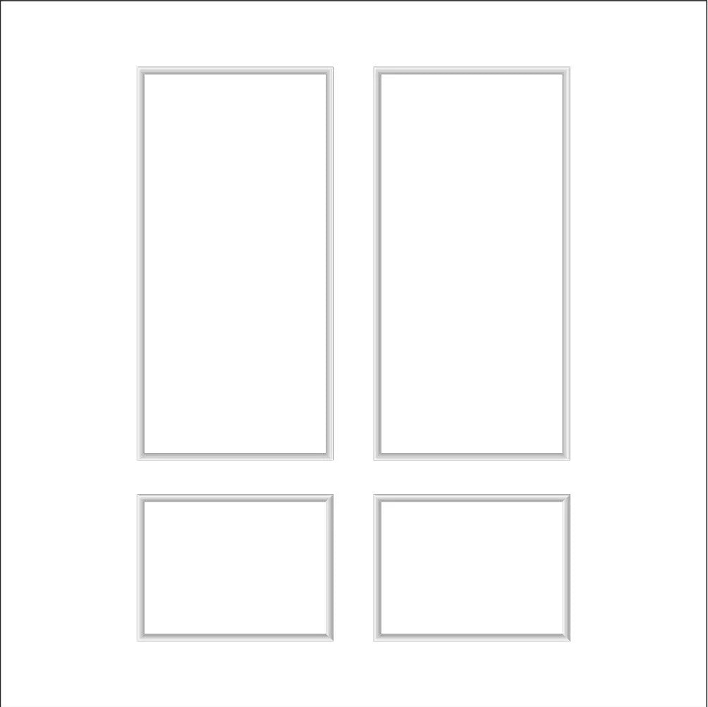 Easy Build Wall Molding Kit - Peel and Stick | 2 Upper & 2 Bottom Frames - Highest Quality Wall Moldings and Decor Products at Birdeco