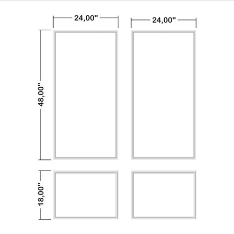 Elevate Space Wall Molding Kit - 2 Upper & 2 Bottom Frames | Pre-Cut & Primed - Highest Quality Wall Moldings and Decor Products at Birdeco