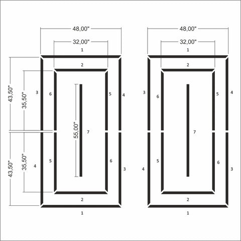 Modern Design Wall Molding Kit - Ready to Assemble | 2 Nested Frames | Pre-Cut & Primed - Highest Quality Wall Moldings and Decor Products at Birdeco