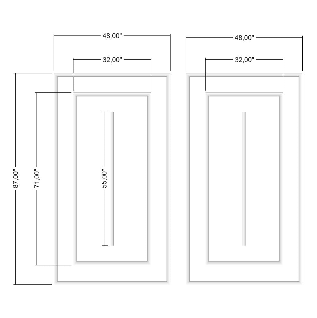 Kit di modanatura da parete dal design piatto - Pronto da assemblare per realizzare 2 cornici annidate (P21)