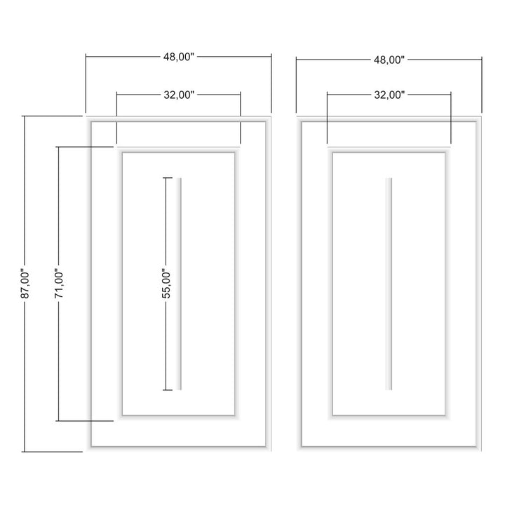 Wall Molding Kit - 2 Nested Side Frames and 1 Nested Middle Frame (P35)