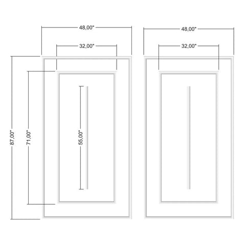 Modern Design Wall Molding Kit - Ready to Assemble | 2 Nested Frames | Pre-Cut & Primed - Highest Quality Wall Moldings and Decor Products at Birdeco