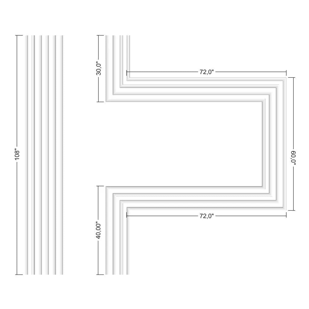 TV Unit Design Wall Molding - Ready to Assemble Wall Molding Kit | Pre-Cut & Primed - Highest Quality Wall Moldings and Decor Products at Birdeco