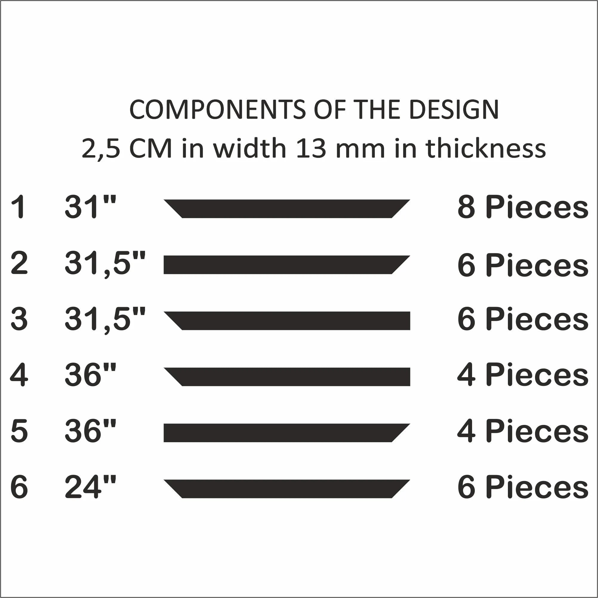 Ready to Assemble Wall Molding Kit - 3 Upper & 3 Bottom Frames | Easy Installation - Highest Quality Wall Moldings and Decor Products at Birdeco