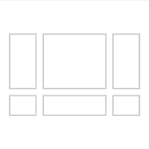 Ready to Assemble Wall Molding Kit - 3 Upper and 3 Bottom Nested Frames (P25)
