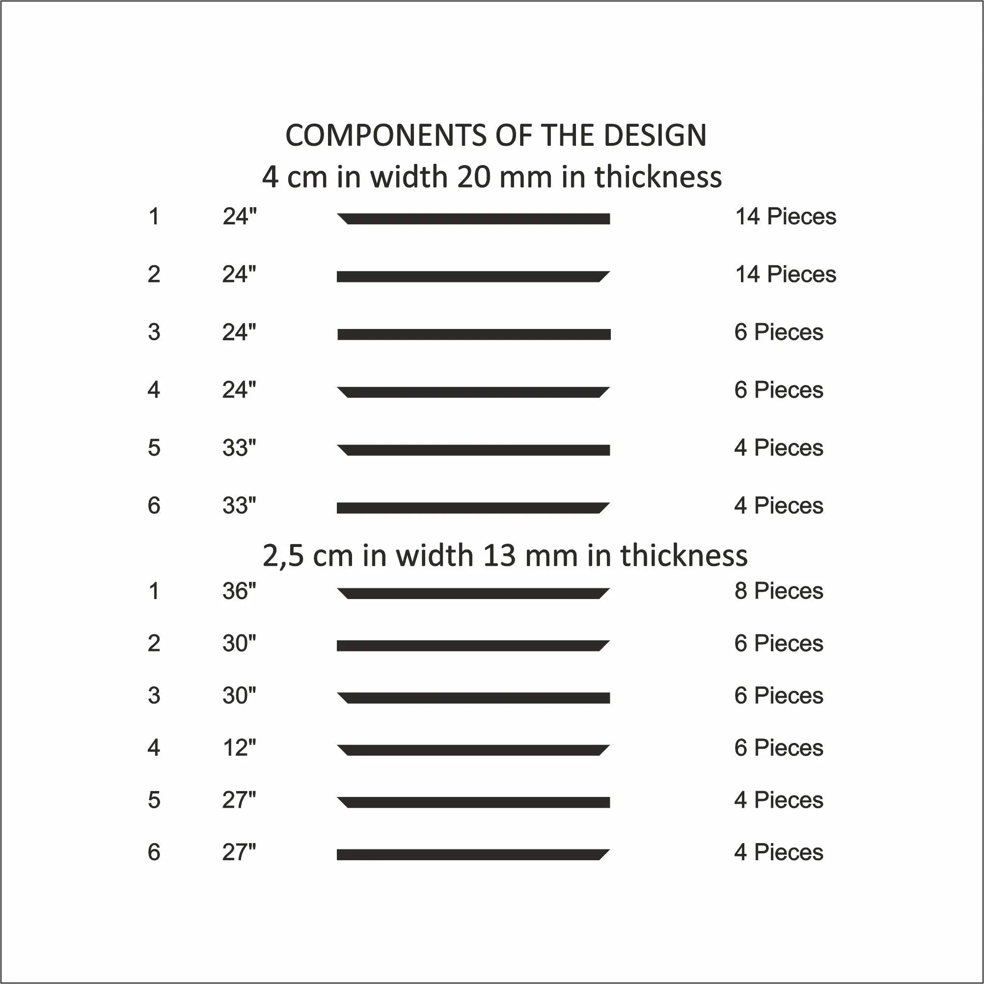 Pre-Cut Wall Molding Kit - 3 Upper Nested & 3 Bottom Nested Frames | Easy Installation - Highest Quality Wall Moldings and Decor Products at Birdeco