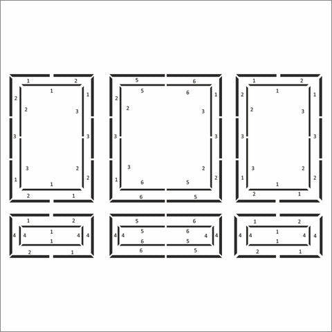 Pre-cut Wall Molding Kit - 3 Upper Nested and 3 Bottom Nested Frames (P27)