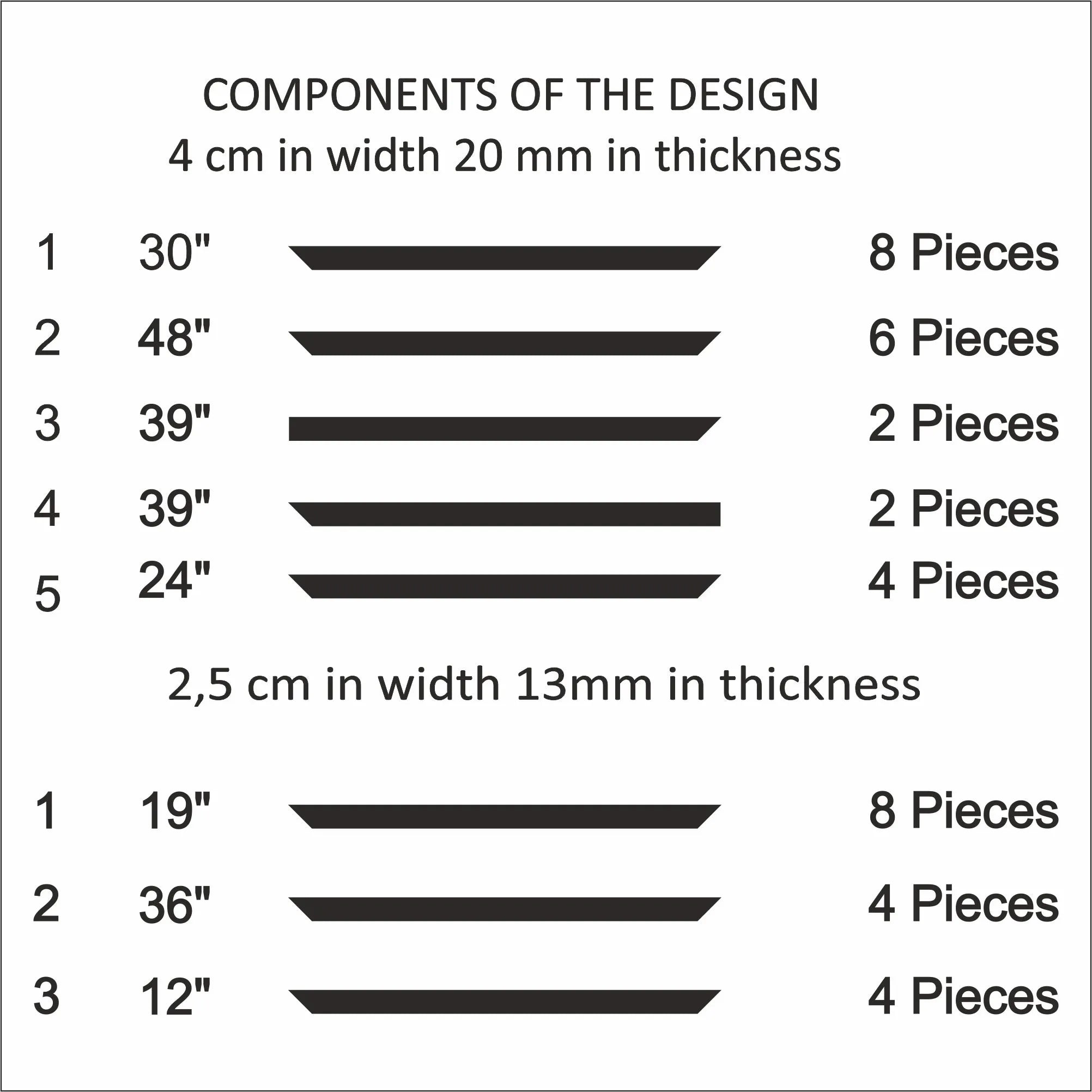 Ready to Assemble Wall Molding Package - 2 Upper, 1 Center & 2 Bottom Frames | Easy Installation - Highest Quality Wall Moldings and Decor Products at Birdeco