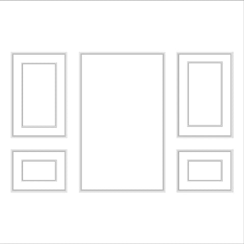 Ready to Assemble Wall Molding Package - 2 Upper, 1 Center & 2 Bottom Frames | Easy Installation - Highest Quality Wall Moldings and Decor Products at Birdeco