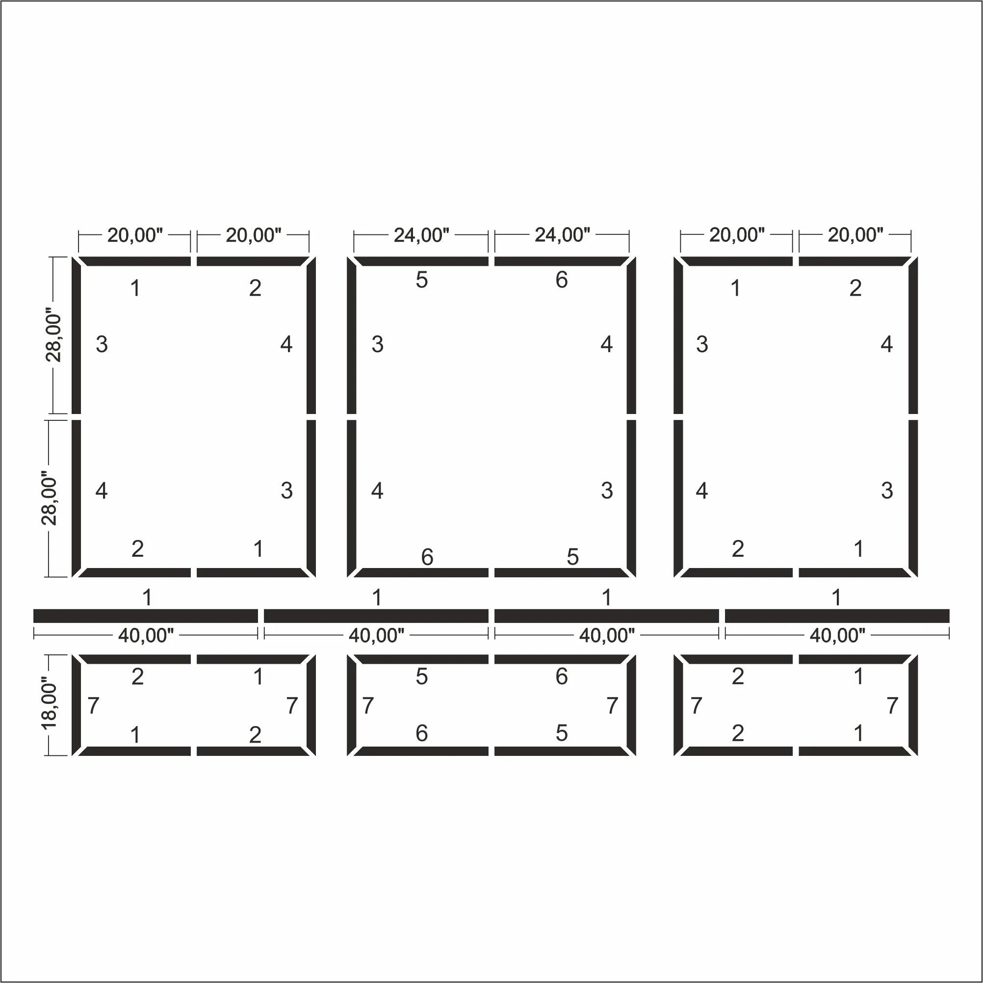 Wall Molding Kit - 2 Nested Side Frames & 1 Nested Middle Frame | Easy Installation - Highest Quality Wall Moldings and Decor Products at Birdeco