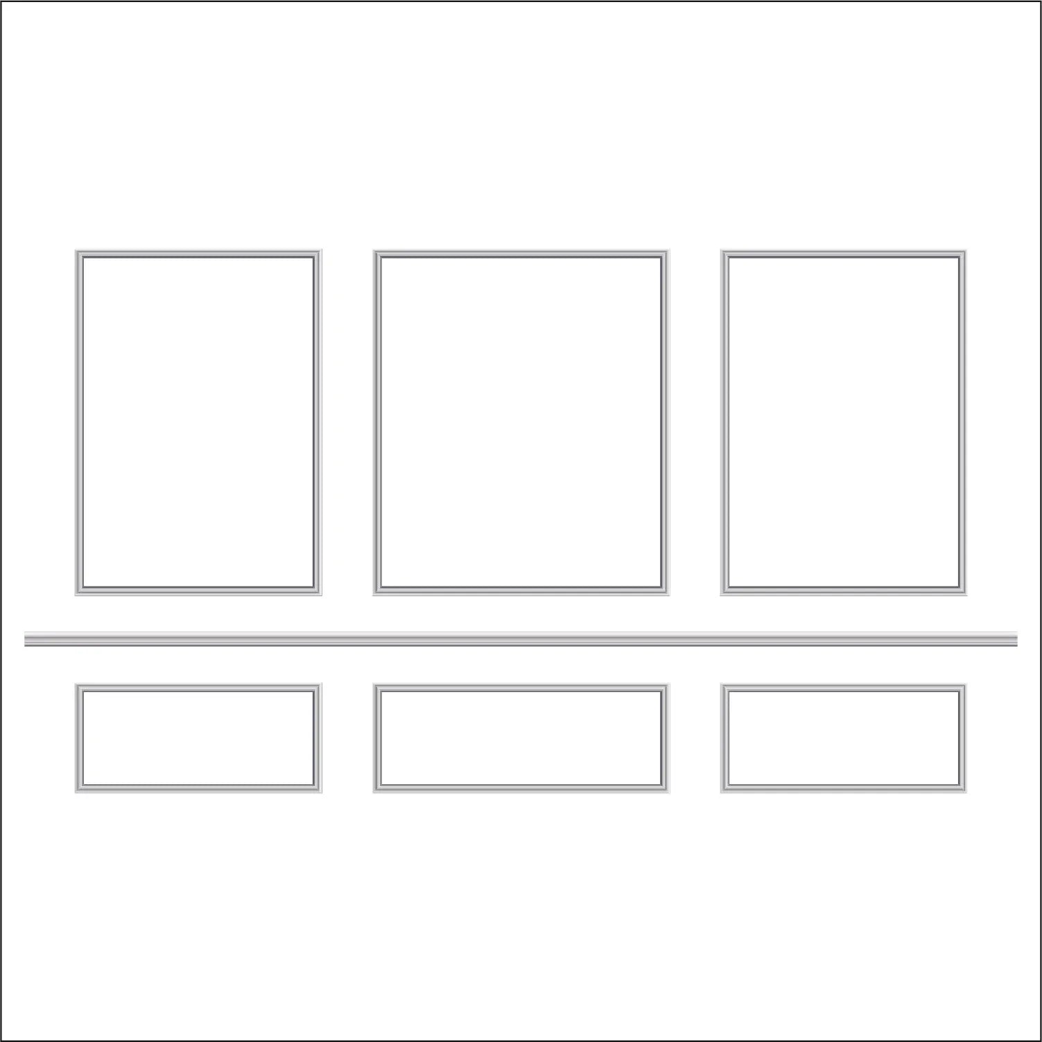 Wall Molding Kit - 2 Nested Side Frames & 1 Nested Middle Frame | Easy Installation - Highest Quality Wall Moldings and Decor Products at Birdeco