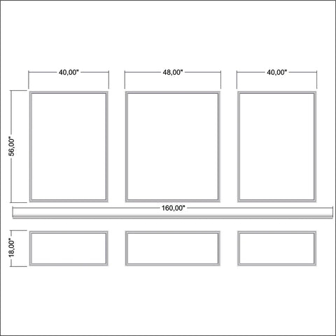 Wall Molding Kit - 2 Nested Side Frames & 1 Nested Middle Frame | Easy Installation - Highest Quality Wall Moldings and Decor Products at Birdeco